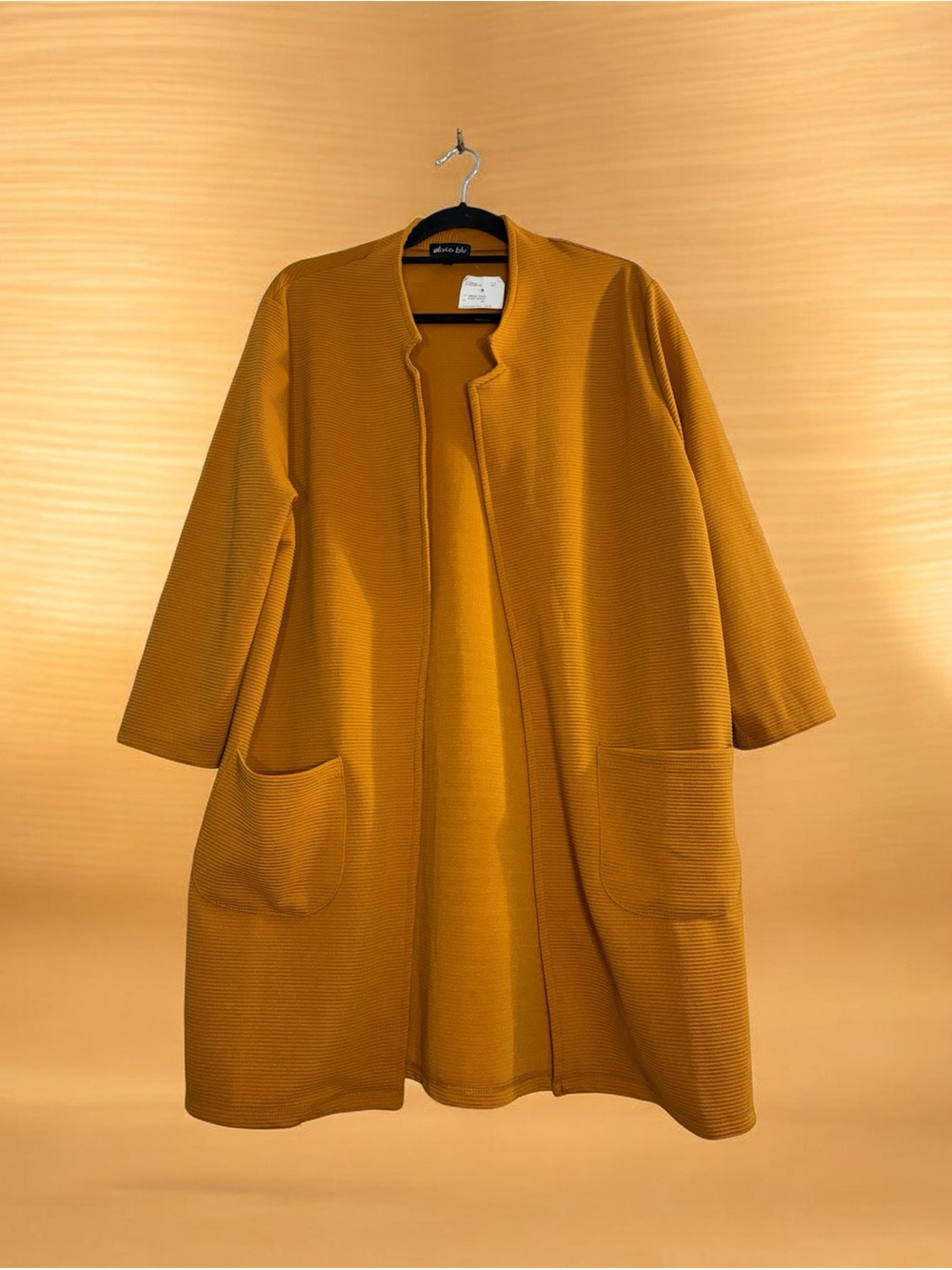 Olivia Blu amber ribbed knit jacket long length
